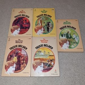 Five Vintage Trixie Belden Paperback Books